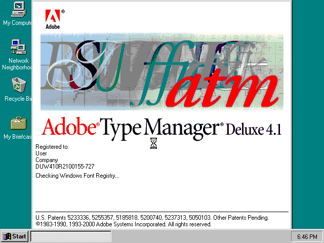 Adobe Type Manager 4.1 Deluxe - Splash